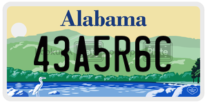 43A5R6C  license plate in AL