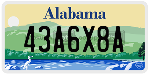 43A6X8A  license plate in AL