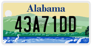 43A71DD  license plate in AL
