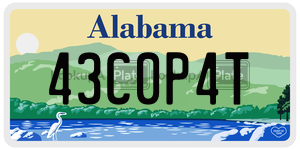 43C0P4T  license plate in AL