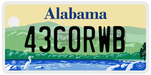 43C0RWB  license plate in AL