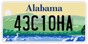 43C10HA  license plate in AL