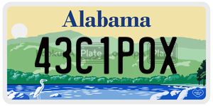 43C1P0X license plate in Alabama