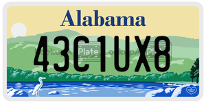 43C1UX8  license plate in AL