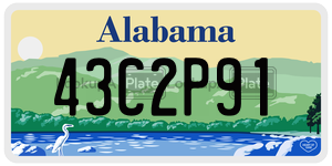 43C2P91  license plate in AL