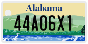 44A06X1  license plate in AL