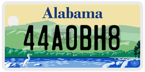 44A0BH8  license plate in AL