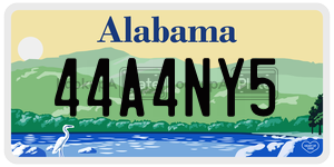 44A4NY5  license plate in AL