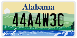 44A4W3C  license plate in AL