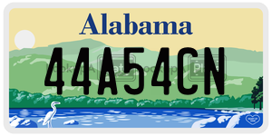 44A54CN  license plate in AL