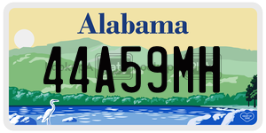 44A59MH  license plate in AL