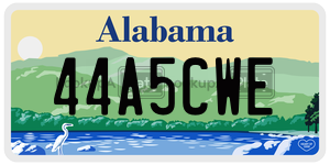 44A5CWE  license plate in AL