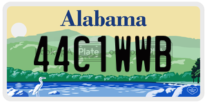 44C1WWB  license plate in AL