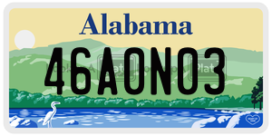 46A0N03  license plate in AL