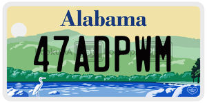 47ADPWM  license plate in AL