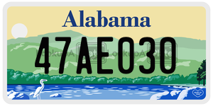 47AE030  license plate in AL