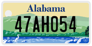 47AH054  license plate in AL