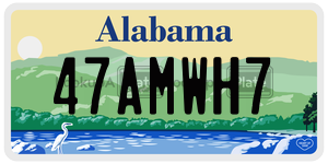 47AMWH7  license plate in AL