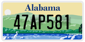 47AP581  license plate in AL
