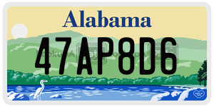 47AP8D6  license plate in AL