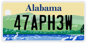 47APH3W  license plate in AL