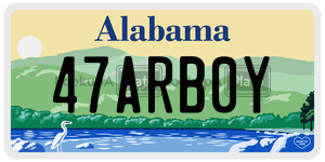 47ARB0Y  license plate in AL