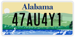 47AU4Y1  license plate in AL