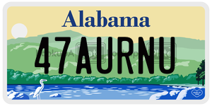 47AURNU  license plate in AL