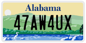 47AW4UX  license plate in AL