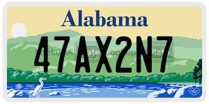 47AX2N7  license plate in AL