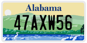 47AXW56  license plate in AL