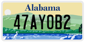 47AY0B2  license plate in AL
