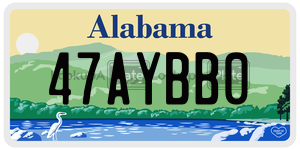 47AYBB0  license plate in AL