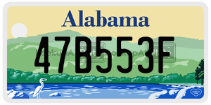 47B553F  license plate in AL
