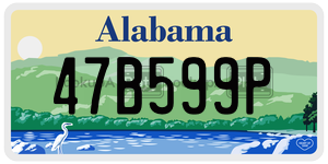 47B599P  license plate in AL
