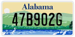 47B902G  license plate in AL