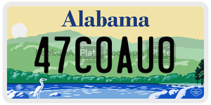 47C0AU0 license plate in Alabama