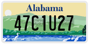 47C1U27  license plate in AL