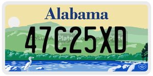 47C25XD  license plate in AL