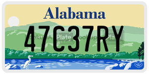 47C37RY  license plate in AL