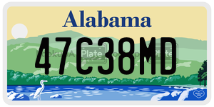 47C38MD  license plate in AL