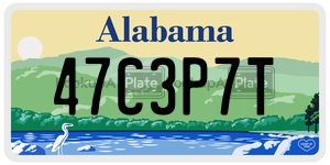 47C3P7T license plate in Alabama