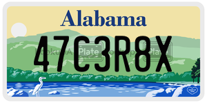 47C3R8X  license plate in AL