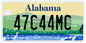 47C44MC  license plate in AL