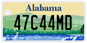 47C44MD  license plate in AL