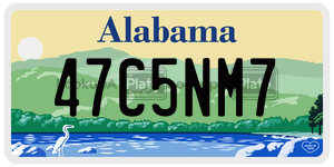 47C5NM7  license plate in AL