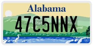 47C5NNX  license plate in AL