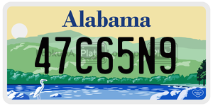 47C65N9  license plate in AL