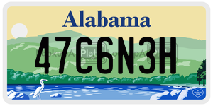 47C6N3H  license plate in AL