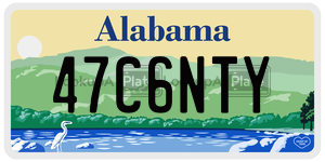 47C6NTY  license plate in AL